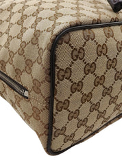 Brown Canvas GG Pattern Backpack