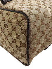 Brown Canvas GG Pattern Backpack