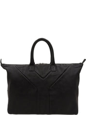 Yラインレザーボストンバッグ ブラック