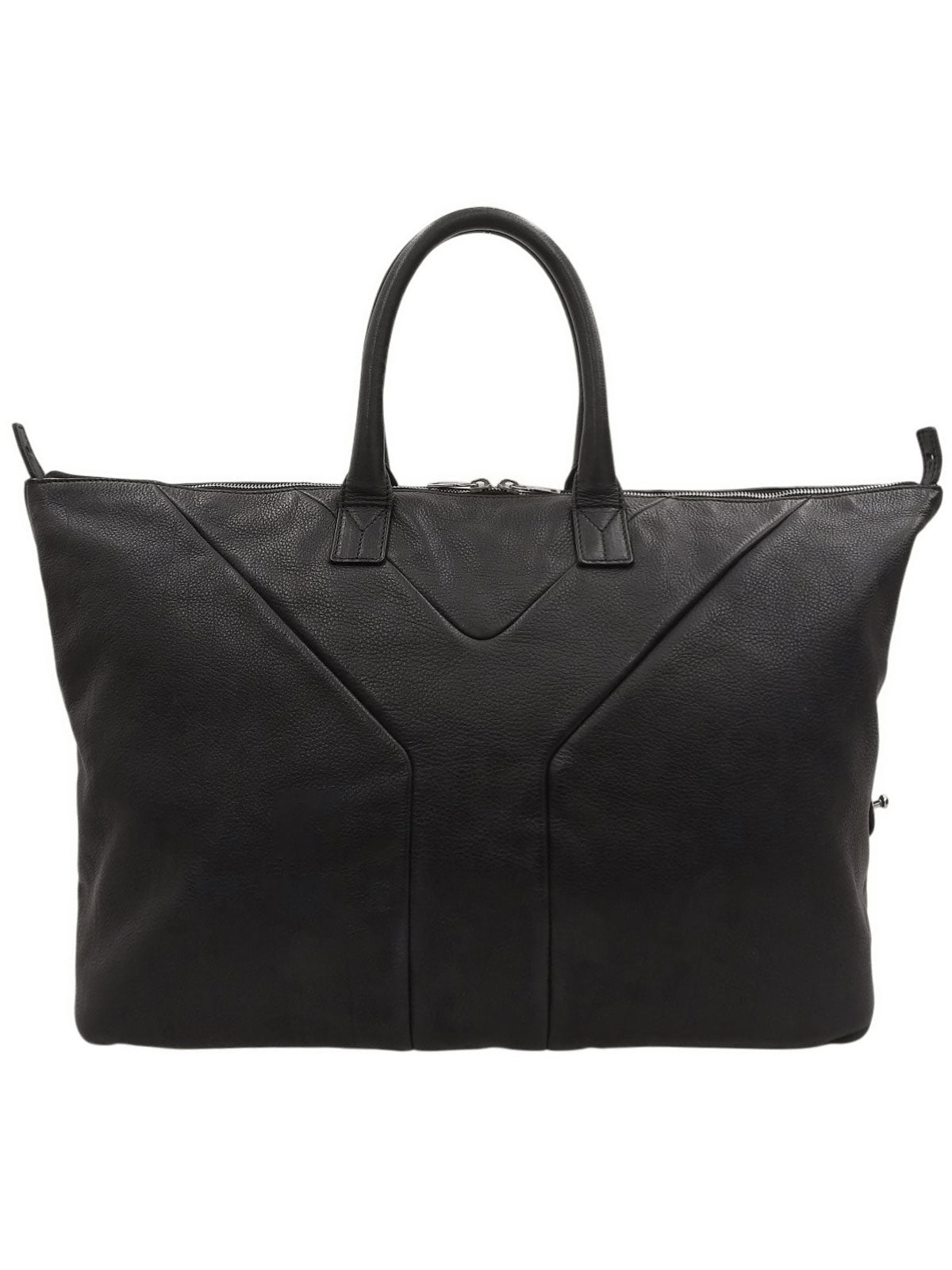 Yラインレザーボストンバッグ ブラック