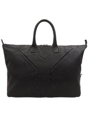 Yラインレザーボストンバッグ ブラック