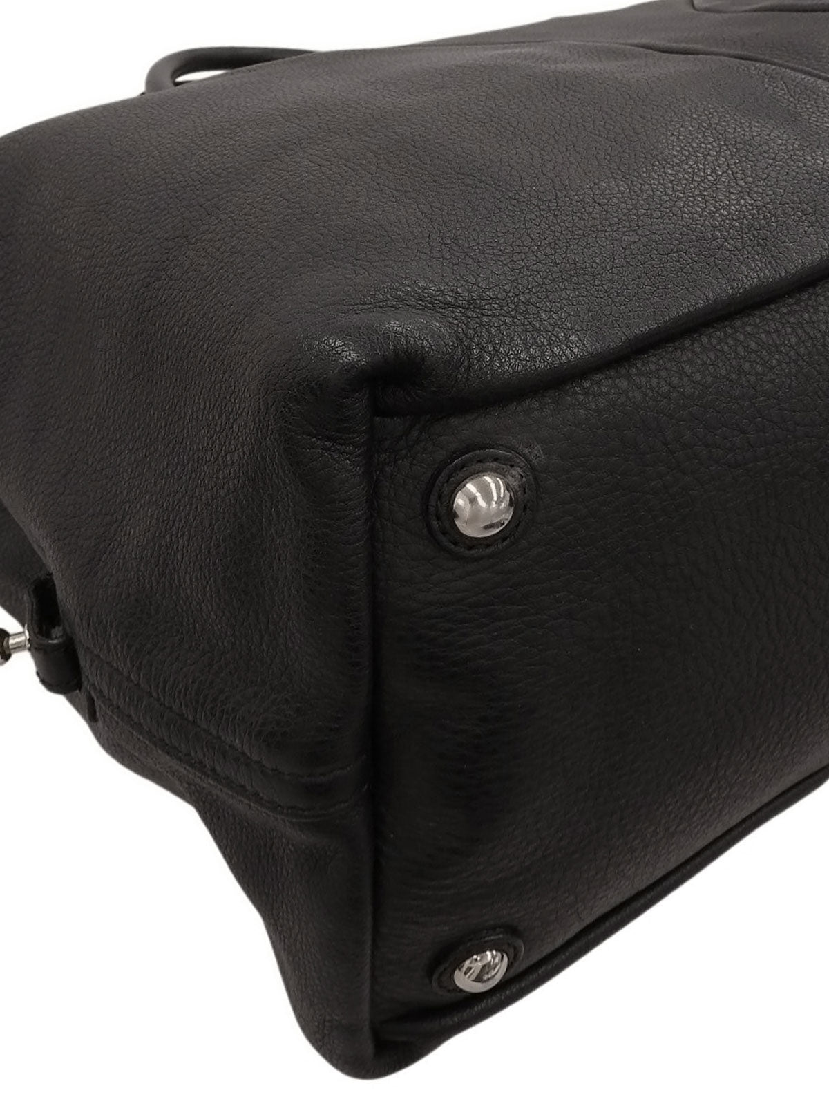 Yラインレザーボストンバッグ ブラック