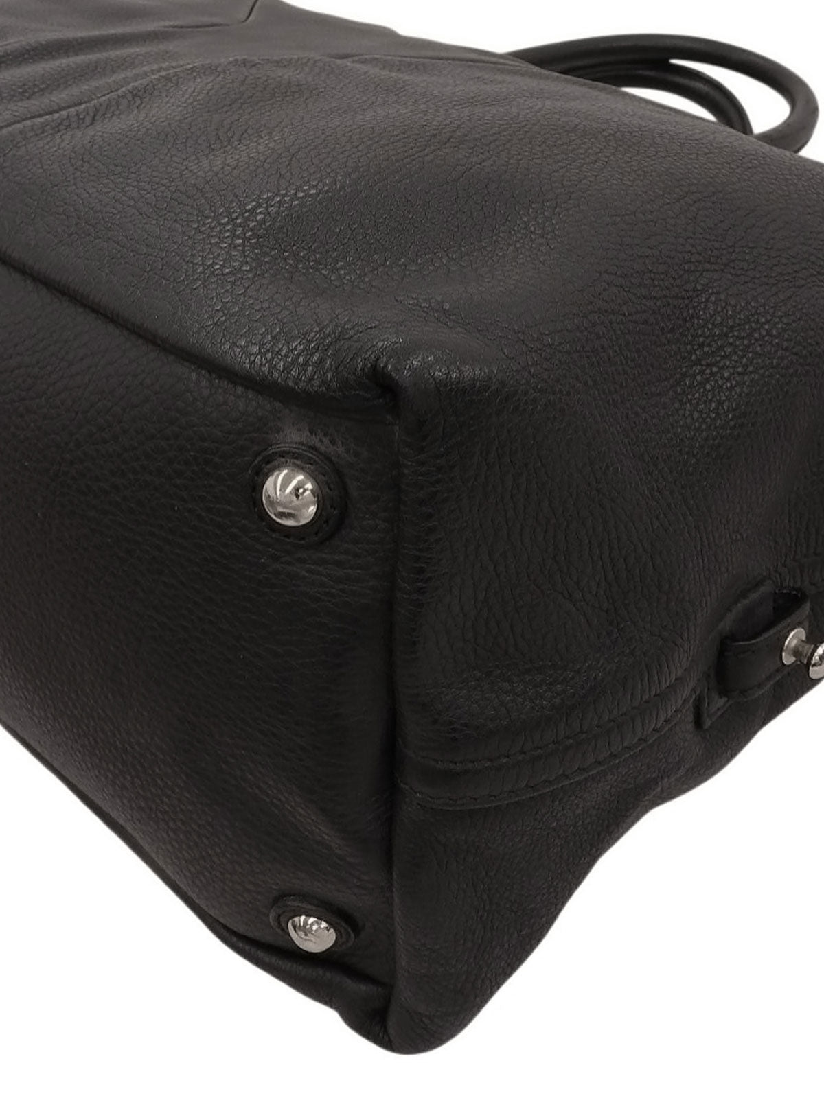 Yラインレザーボストンバッグ ブラック