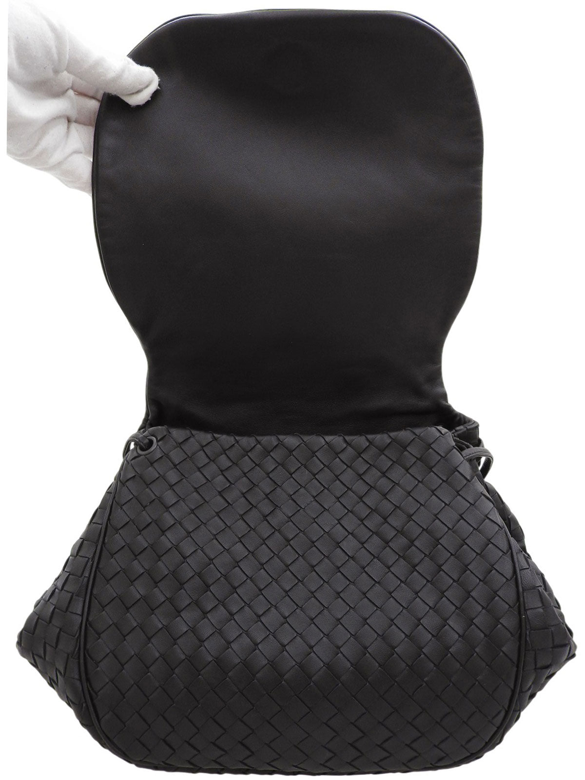 Intrecciato Shoulder Bag Black