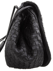 Intrecciato Shoulder Bag Black