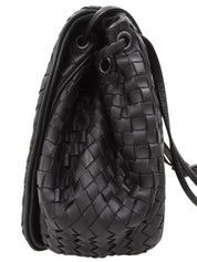 Intrecciato Shoulder Bag Black