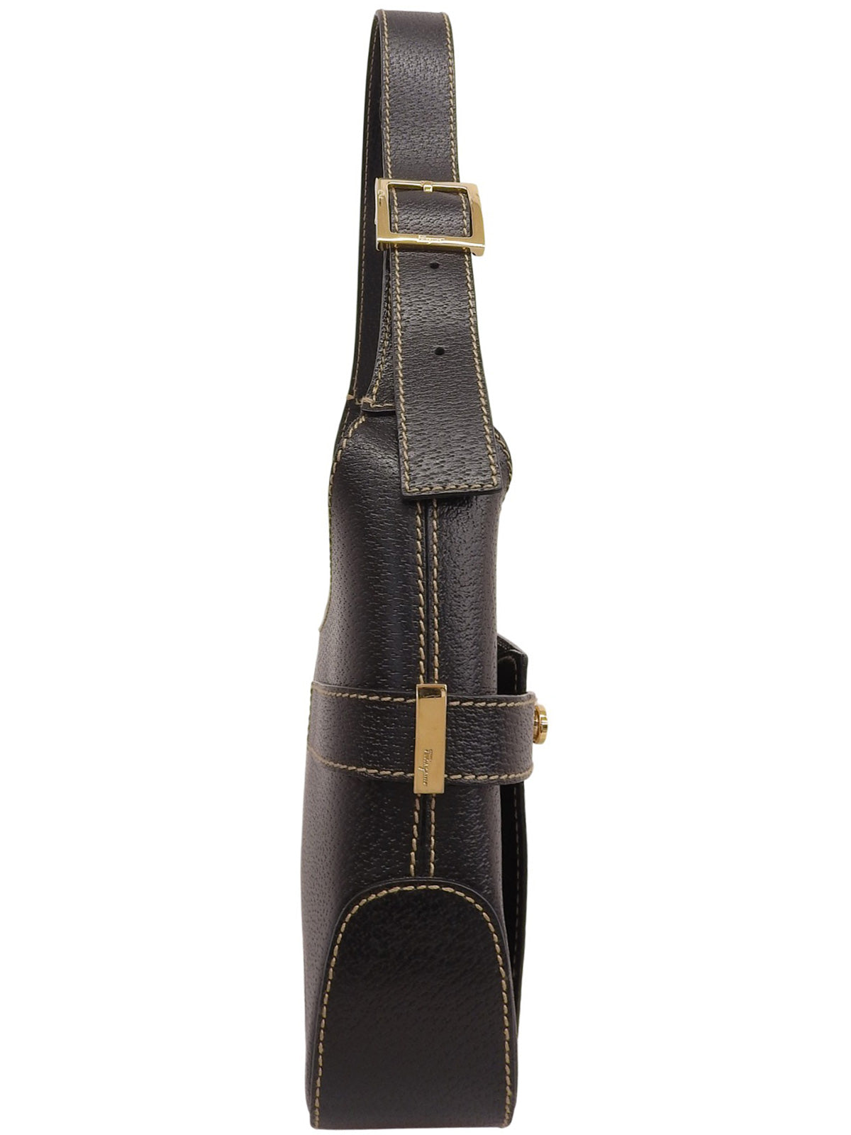 ガンチーニプレートワンショルダーバッグ ブラック