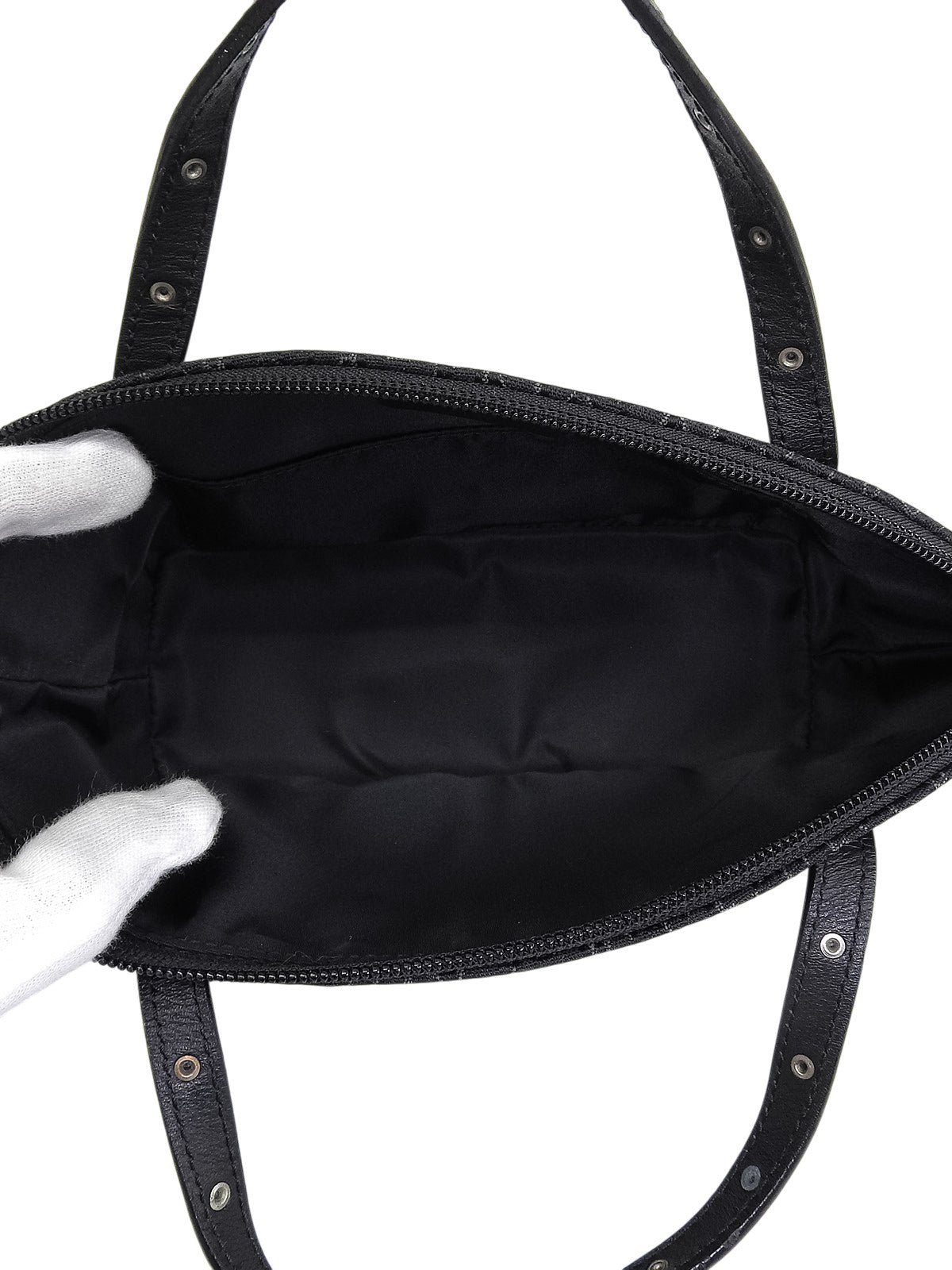 トロッターパターンミニハンドバッグ ブラック