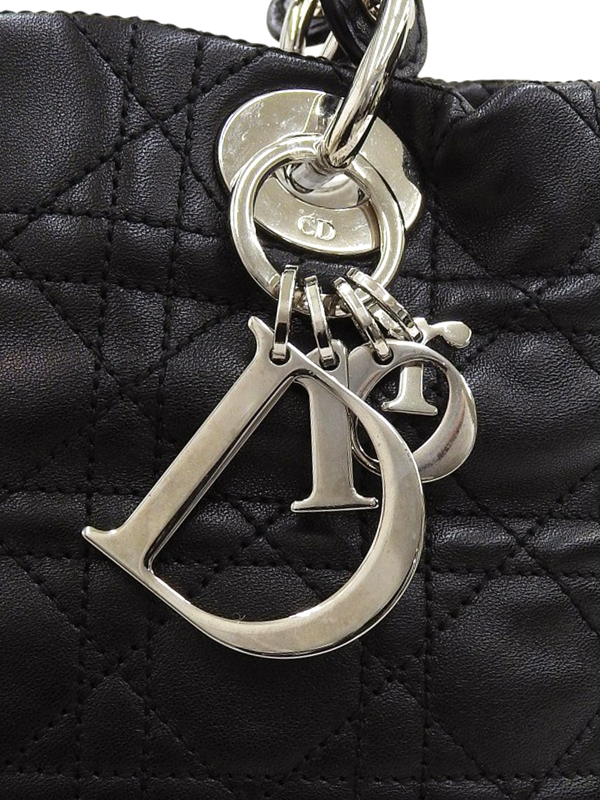 カナージュステッチハンドバッグ ブラック