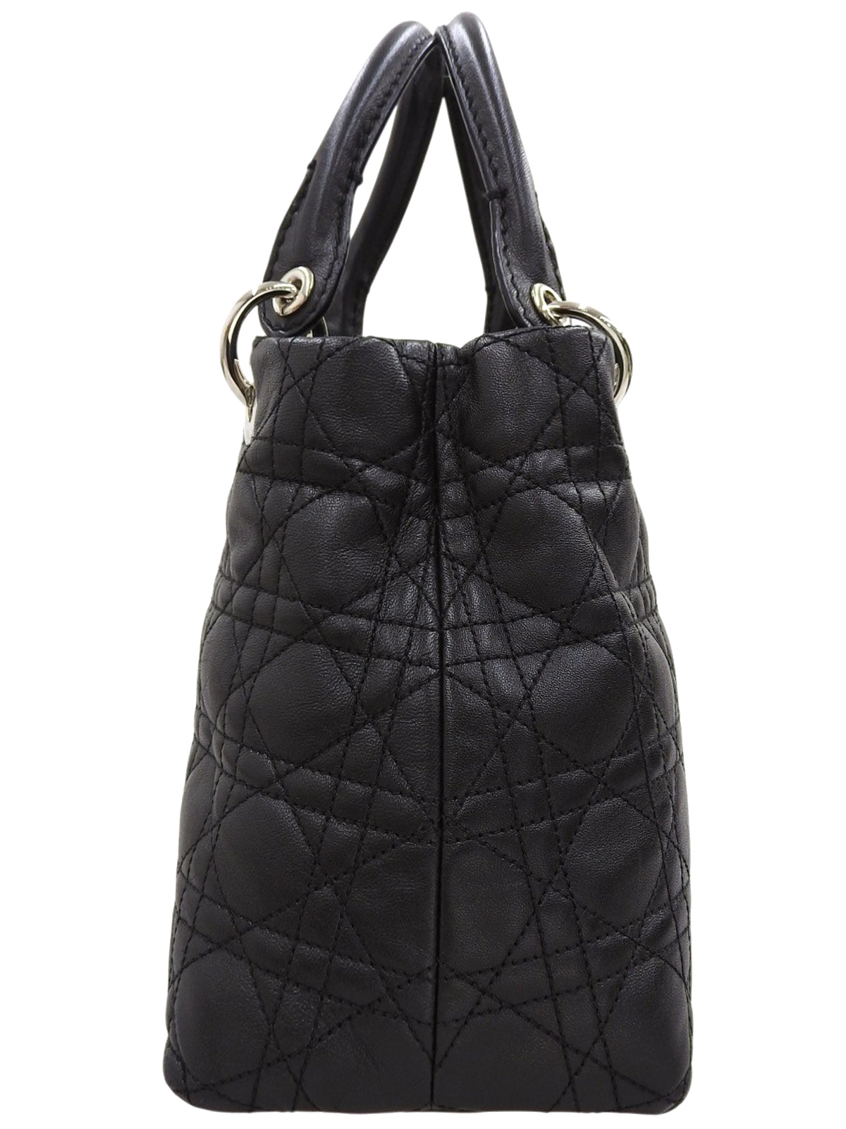 カナージュステッチハンドバッグ ブラック