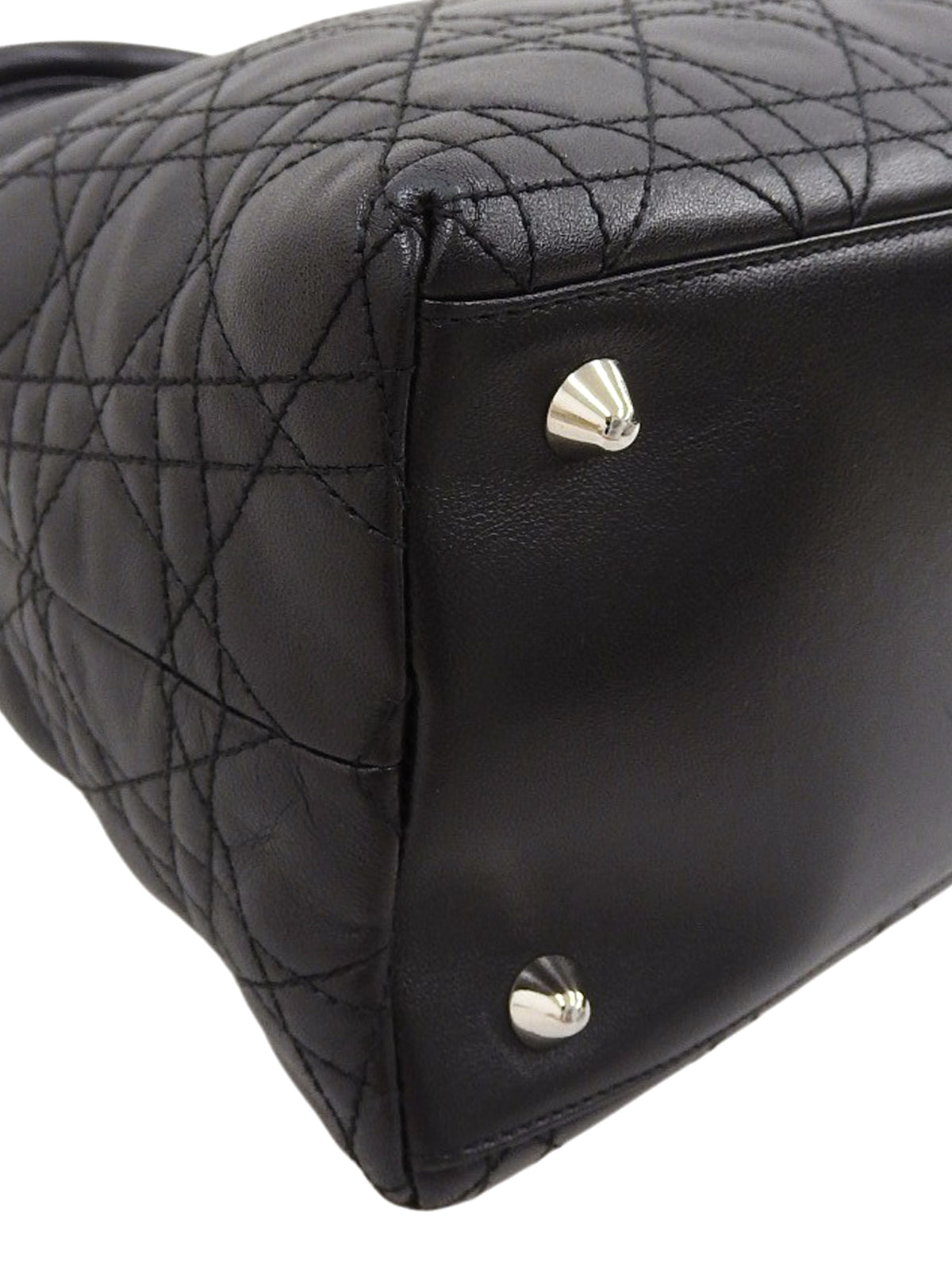 カナージュステッチハンドバッグ ブラック