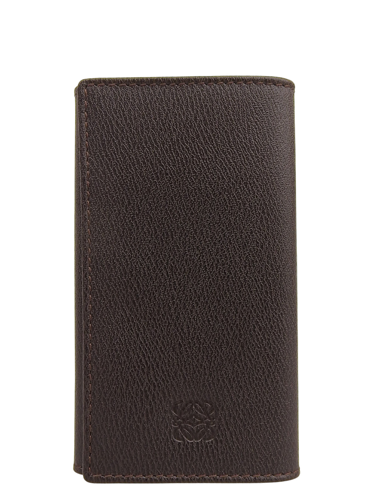 Anagram Embossed Key Case, Dark Brown