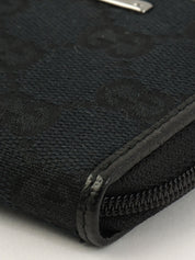 Canvas GG Pattern Coin Case, Black