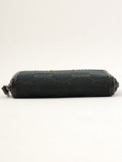Canvas GG Pattern Coin Case, Black