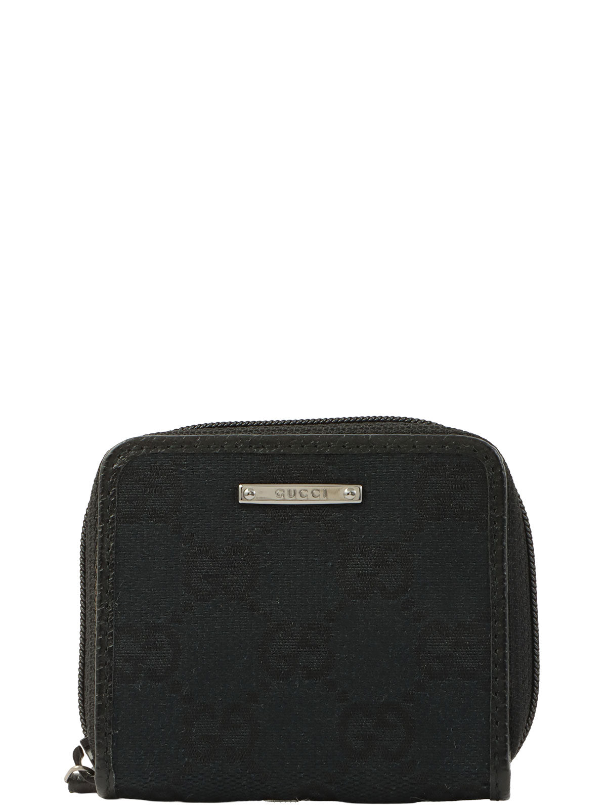 Canvas GG Pattern Coin Case, Black