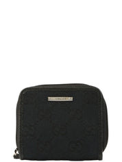 Canvas GG Pattern Coin Case, Black