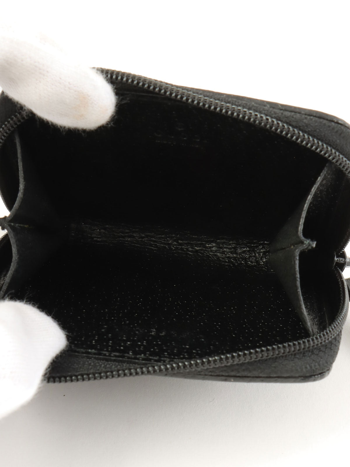 Canvas GG Pattern Coin Case, Black