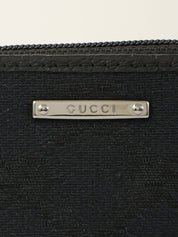 Canvas GG Pattern Coin Case, Black