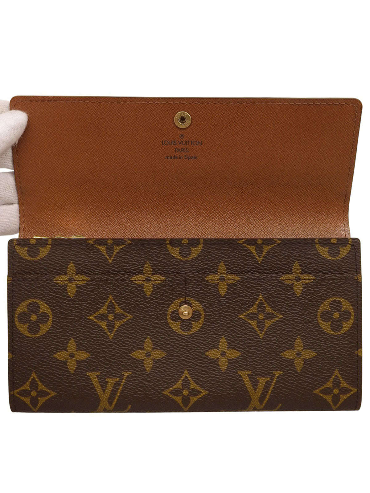 1995年製 キャンバスモノグラムポルトモネクレディ ブラウン