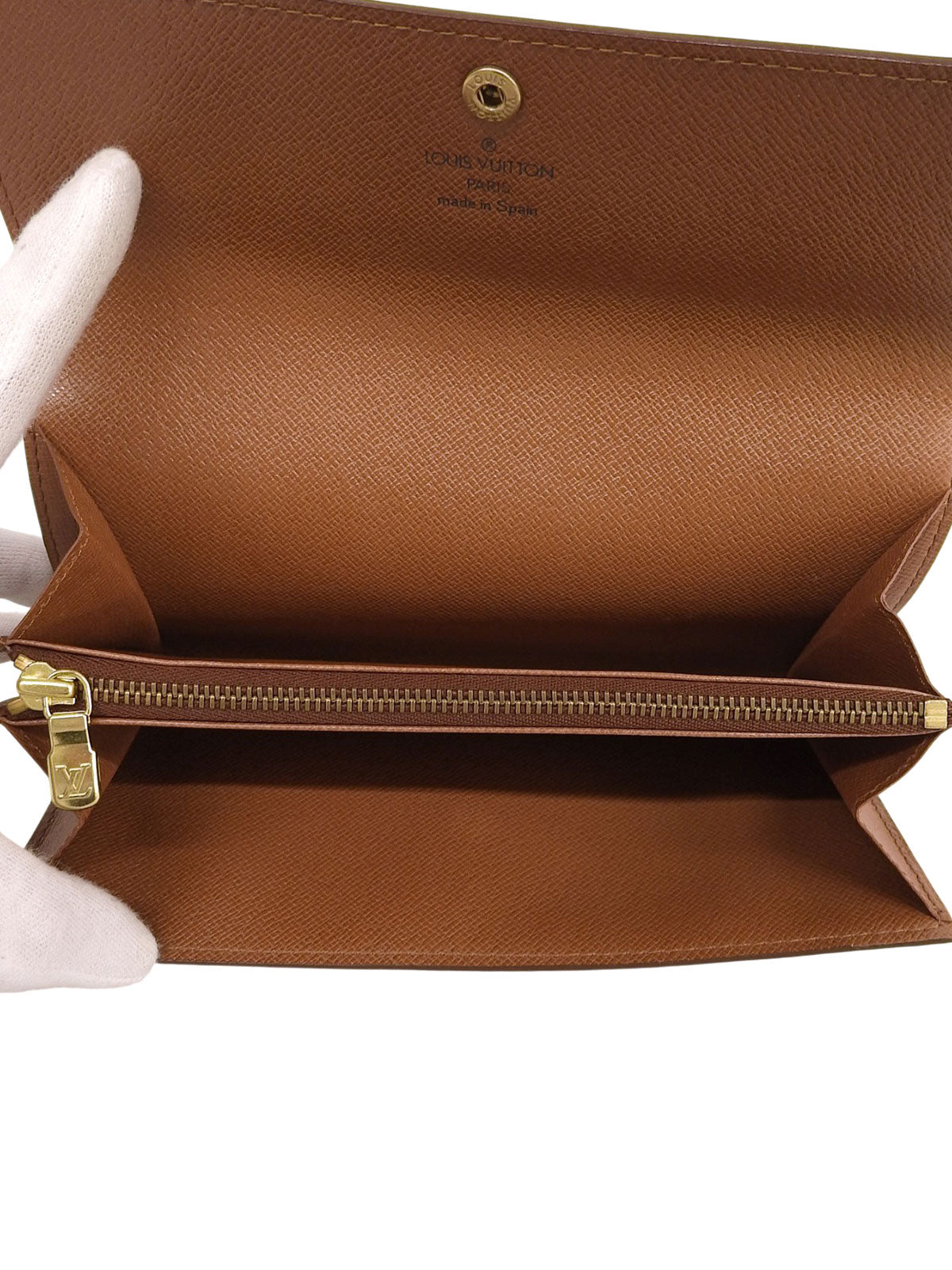 1995年製 キャンバスモノグラムポルトモネクレディ ブラウン