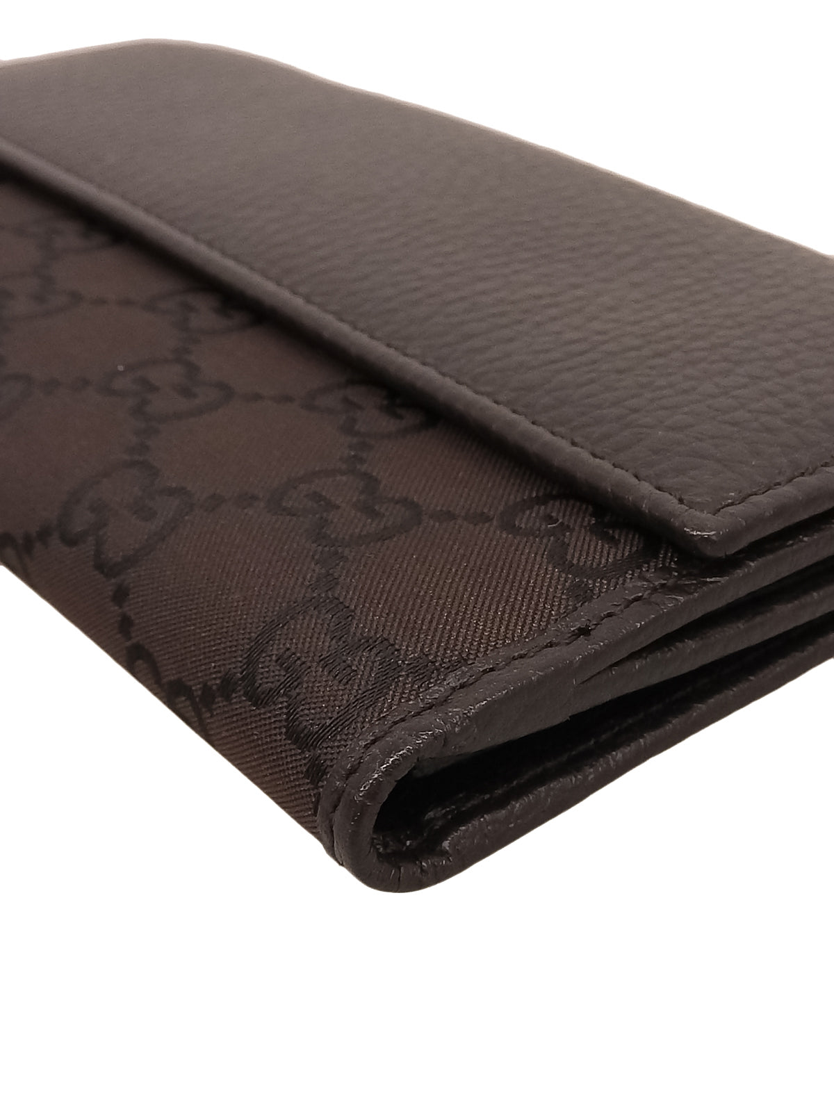 Canvas GG Pattern Long Wallet Dark Brown