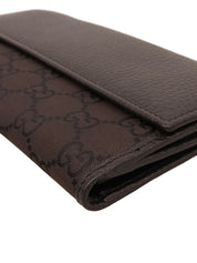 Canvas GG Pattern Long Wallet Dark Brown