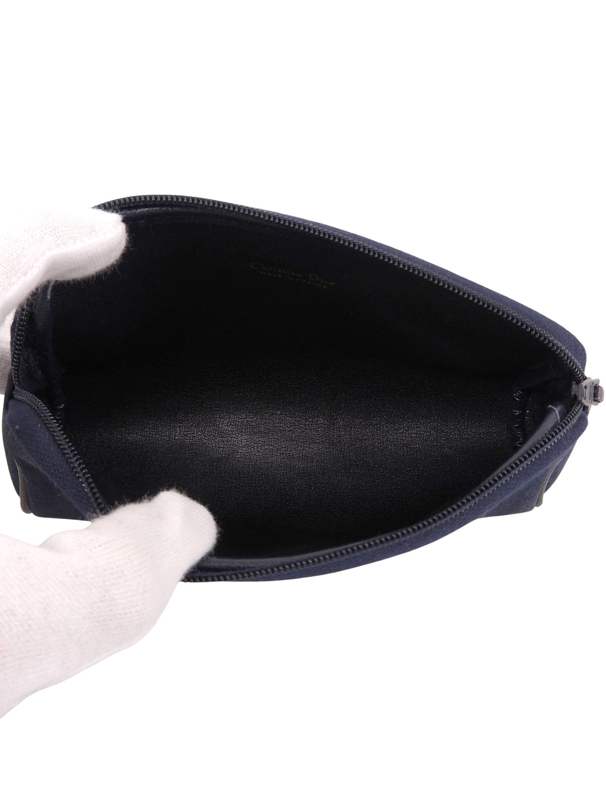 トロッターパターンロゴプレートポーチ ネイビー