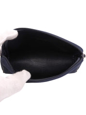 トロッターパターンロゴプレートポーチ ネイビー