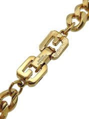 Rhinestone Design Motif Chain Necklace Gold