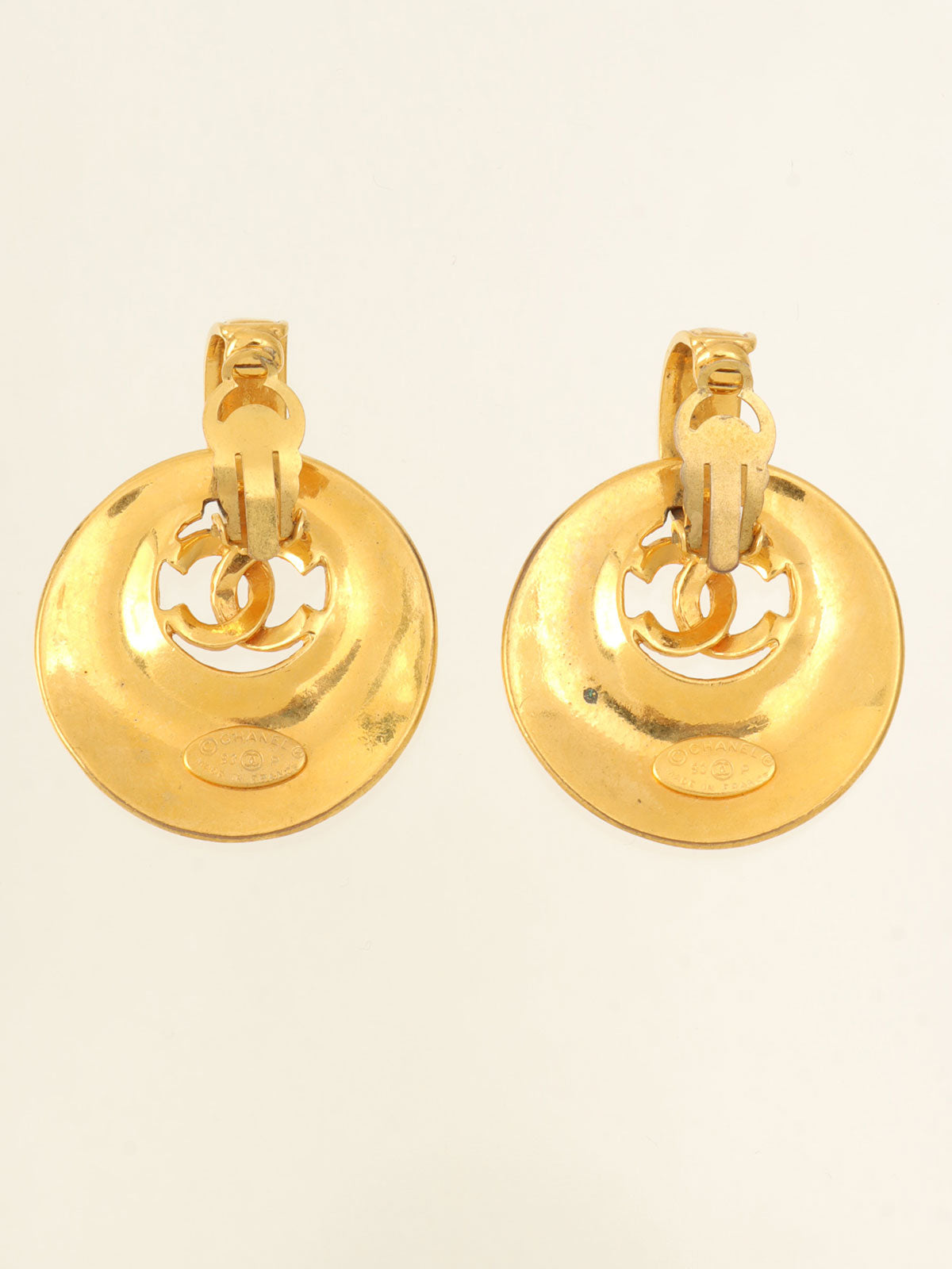 1993 CC Mark Swing Circle Earrings, Gold