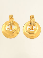 1993 CC Mark Swing Circle Earrings, Gold