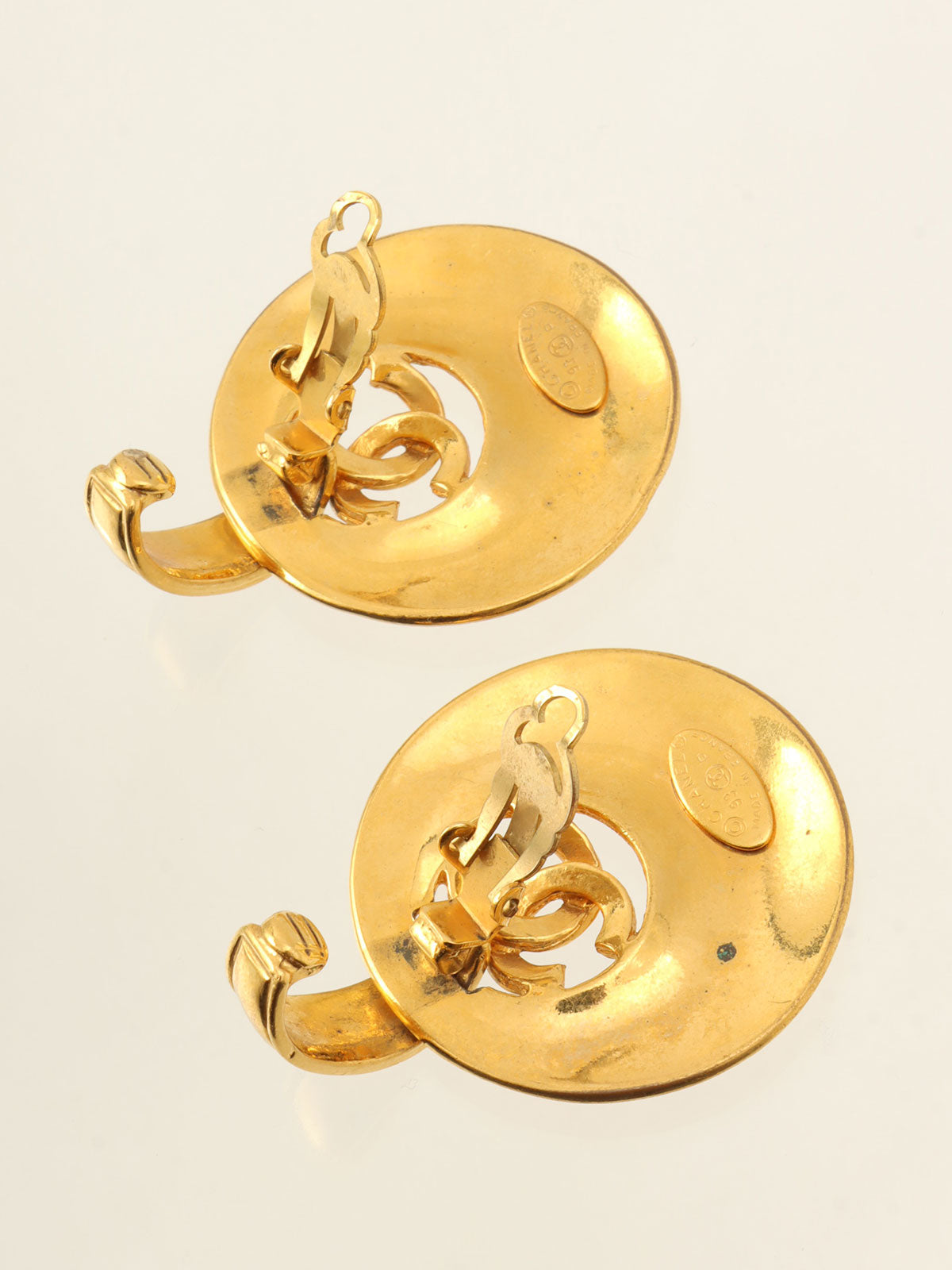 1993 CC Mark Swing Circle Earrings, Gold