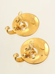 1993 CC Mark Swing Circle Earrings, Gold
