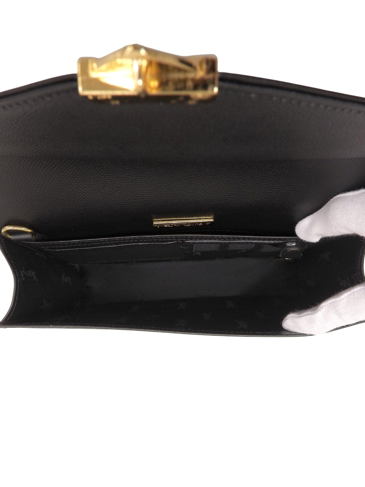 黑色Logo铭牌手拿包