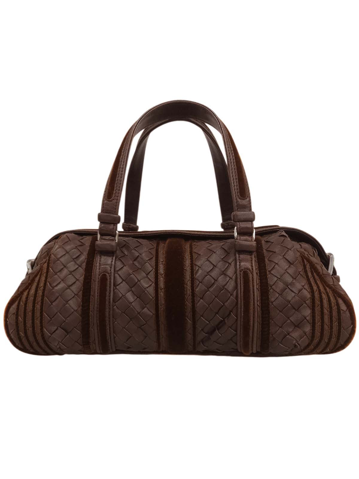 イントレチャートハンドバッグ ブラウン