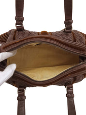 イントレチャートハンドバッグ ブラウン