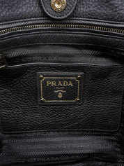 Logo Plate 2-Way Handbag Black