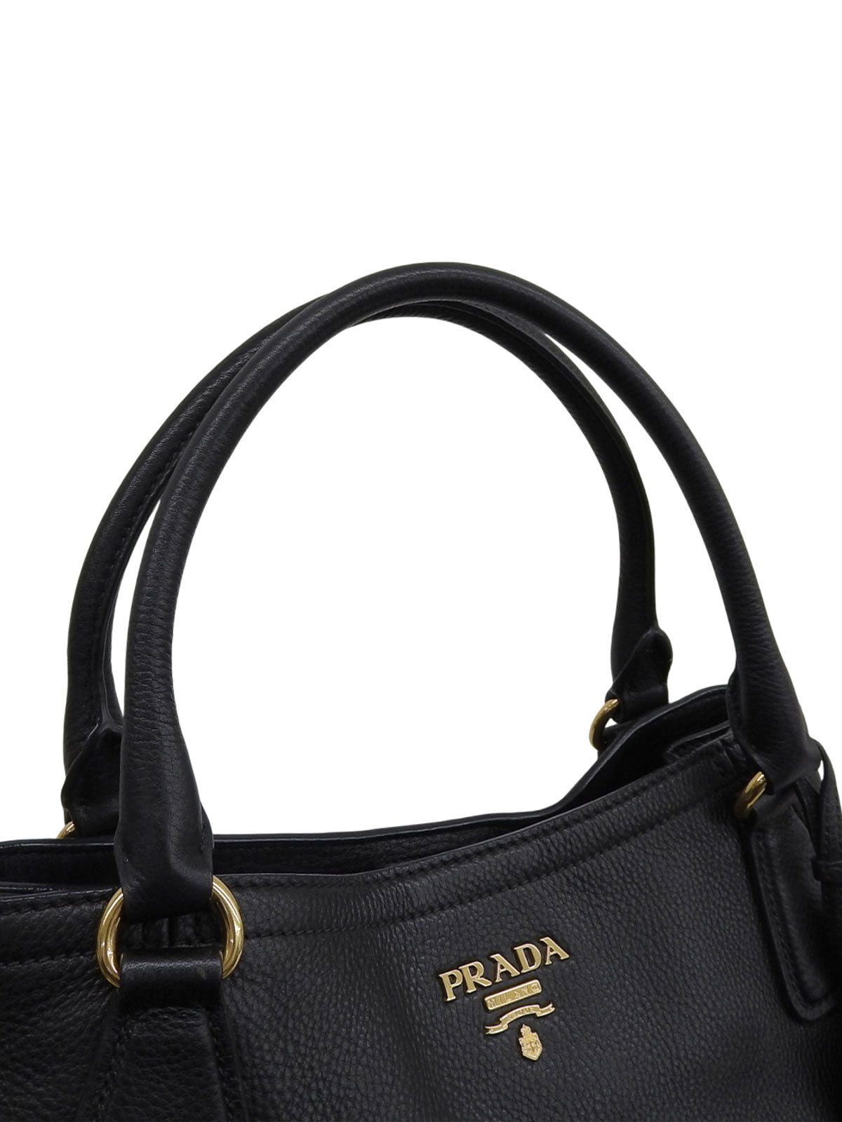 Logo Plate 2-Way Handbag Black