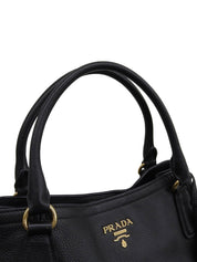 Logo Plate 2-Way Handbag Black
