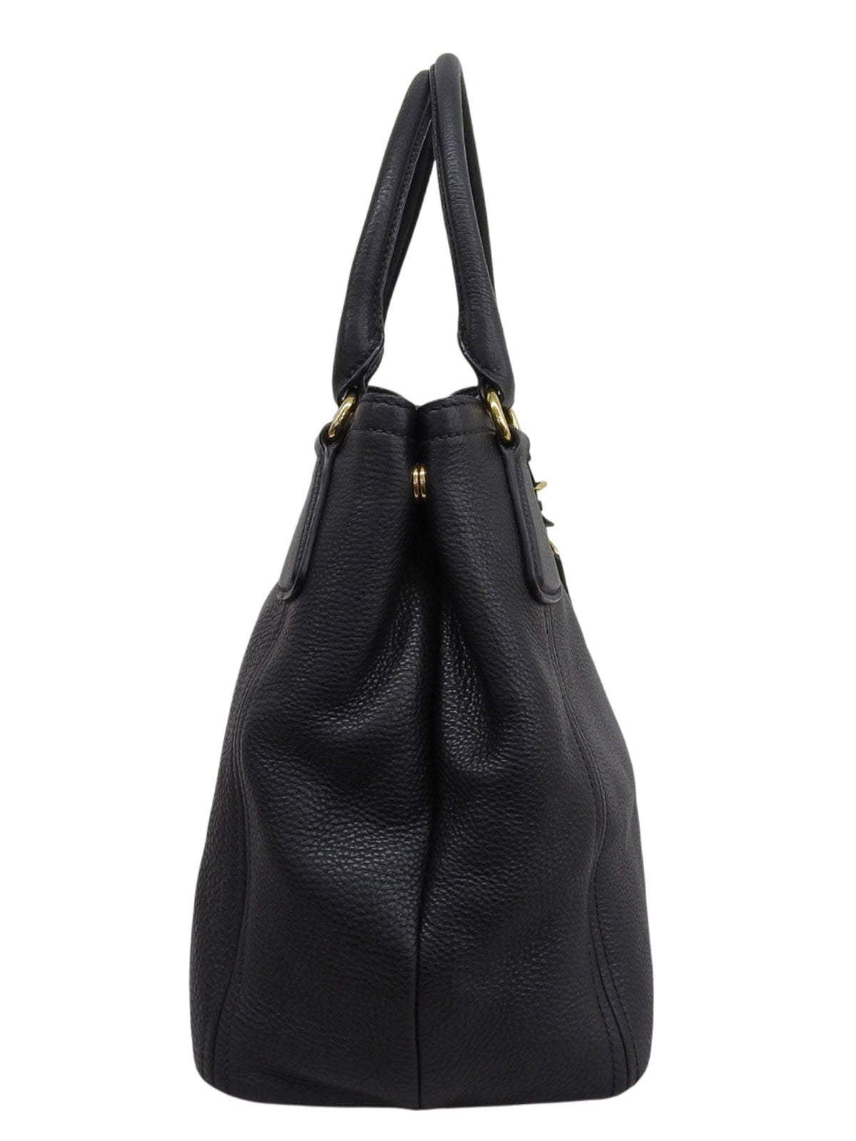 Logo Plate 2-Way Handbag Black