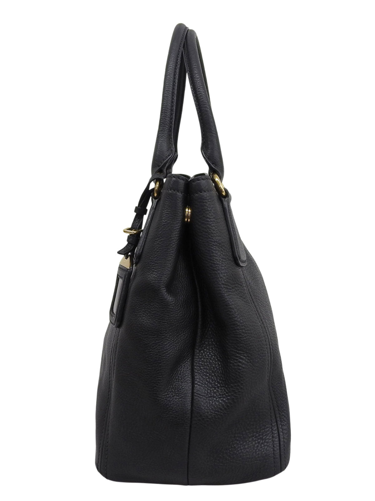 Logo Plate 2-Way Handbag Black