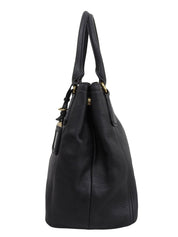 Logo Plate 2-Way Handbag Black