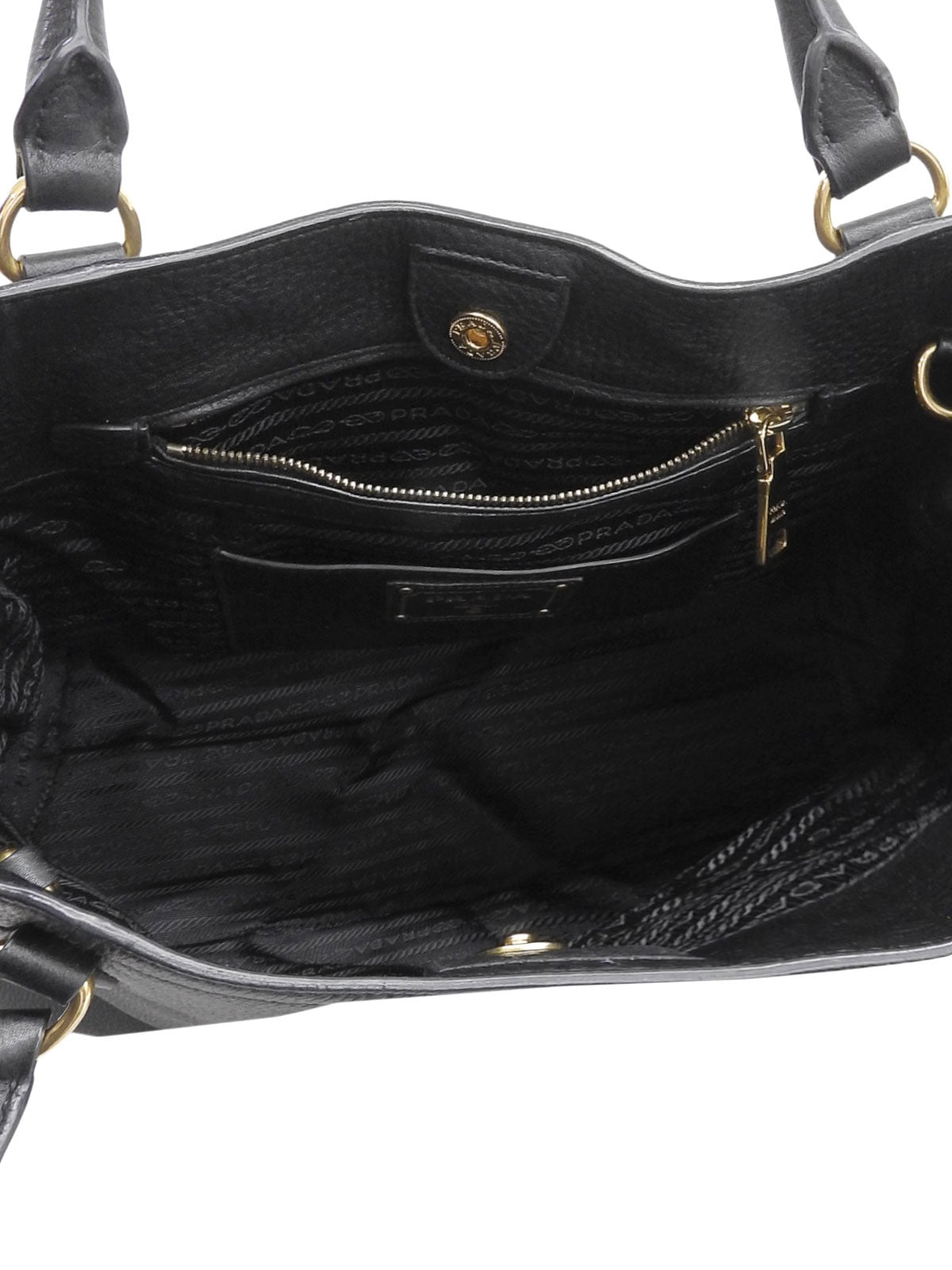 Logo Plate 2-Way Handbag Black