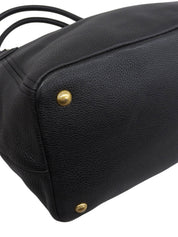 Logo Plate 2-Way Handbag Black