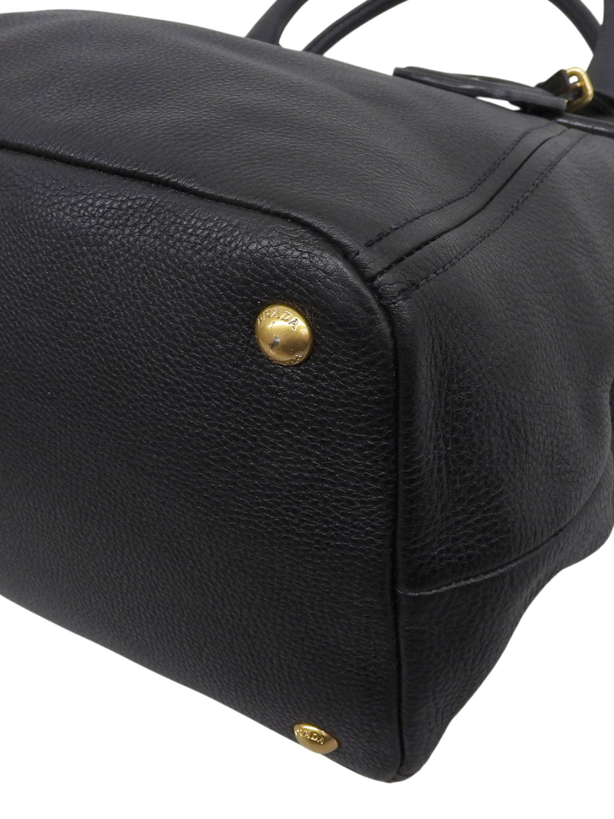 Logo Plate 2-Way Handbag Black