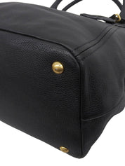 Logo Plate 2-Way Handbag Black