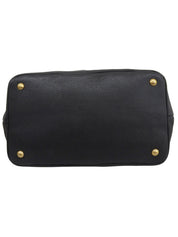 Logo Plate 2-Way Handbag Black