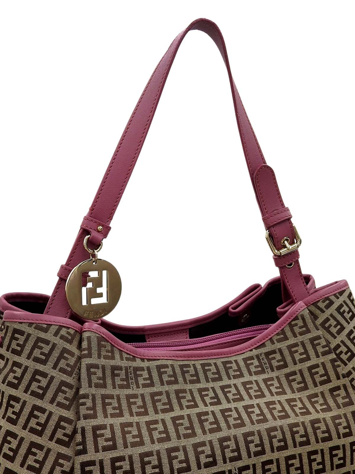 FF 西葫芦图案单肩包 棕色/粉色