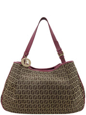 FF 西葫芦图案单肩包 棕色/粉色