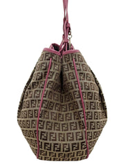 FF 西葫芦图案单肩包 棕色/粉色